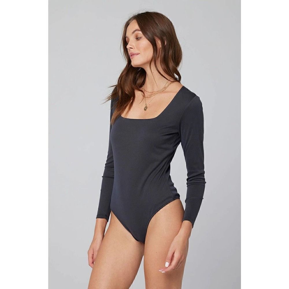 Saltwater Luxe Long Sleeve Bodysuit Dark Grey Women’s Size Medium